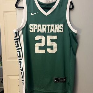 Nike Green and White Spartans Jersey